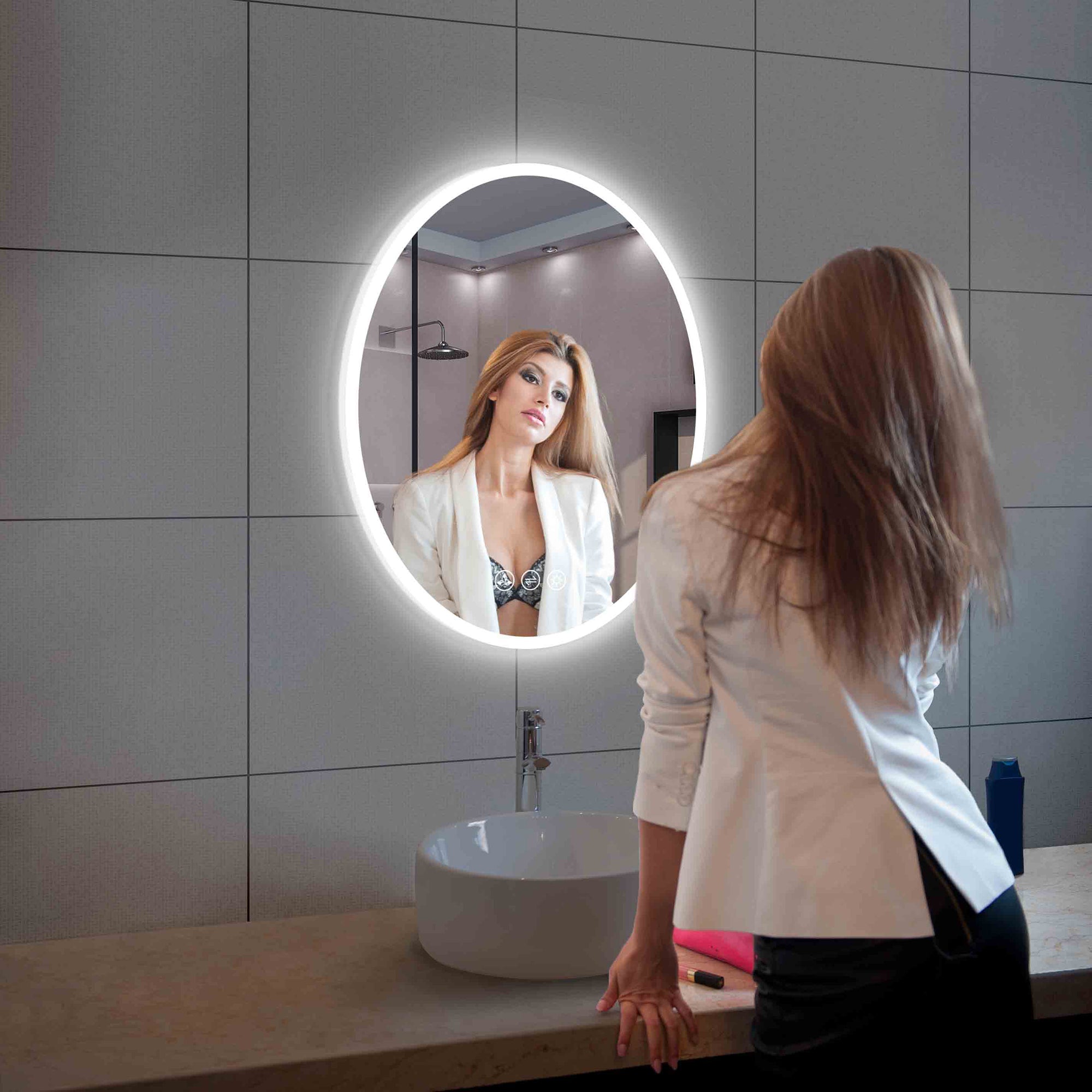 Oval 20 Inch Oval LED Mirror