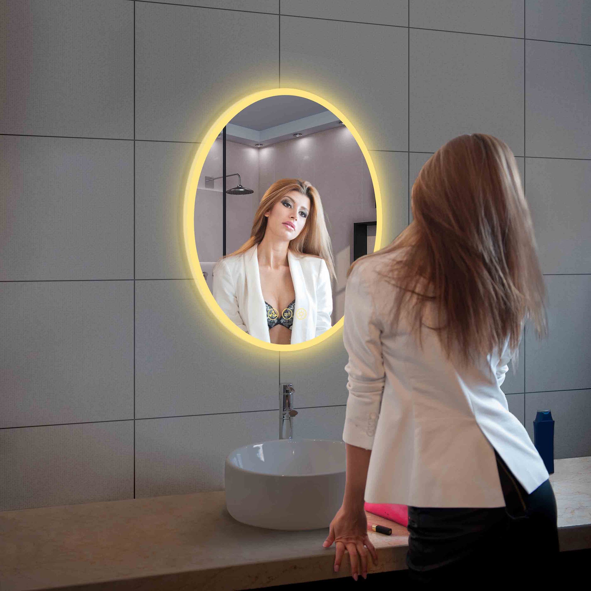 Oval 20 Inch Oval LED Mirror