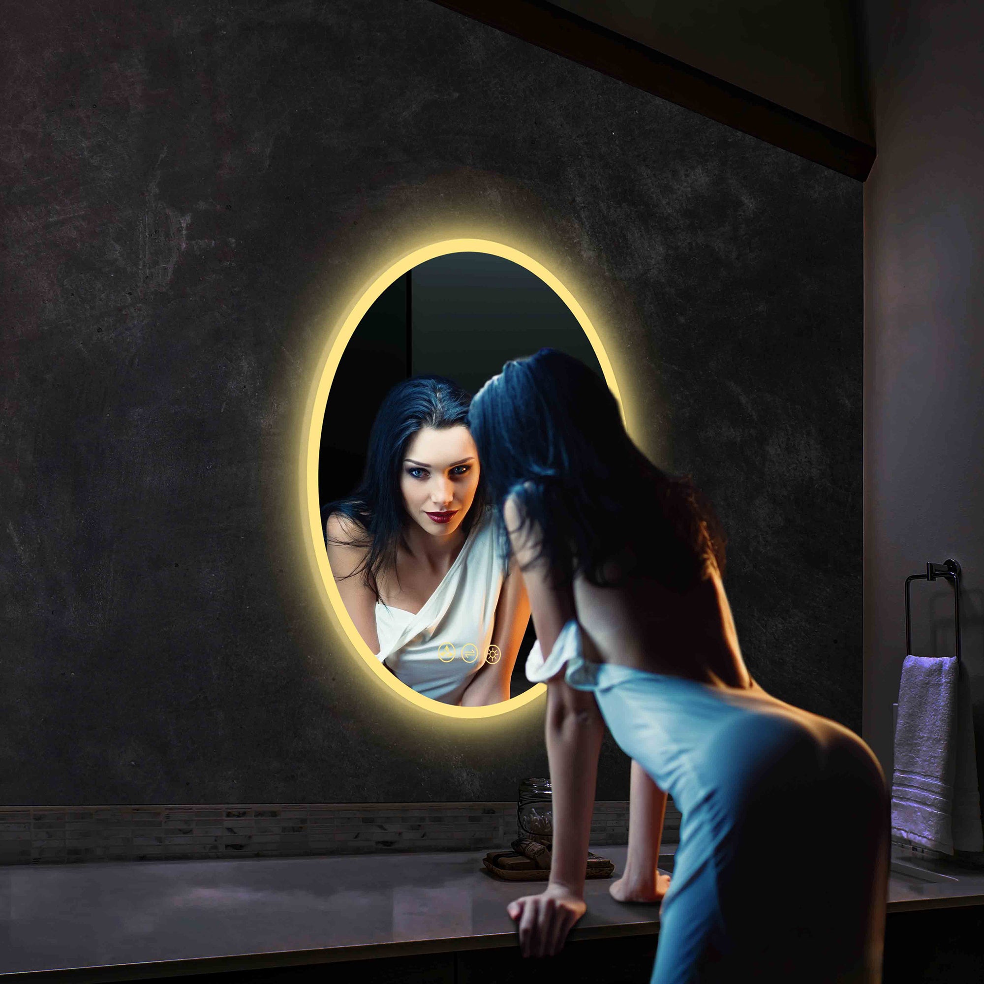 Oval 20 Inch Oval LED Mirror