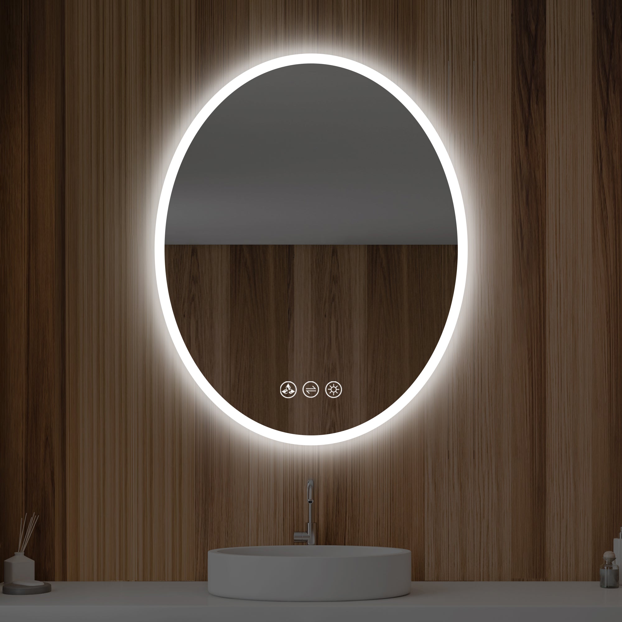 Oval 24 Inch Oval LED Mirror