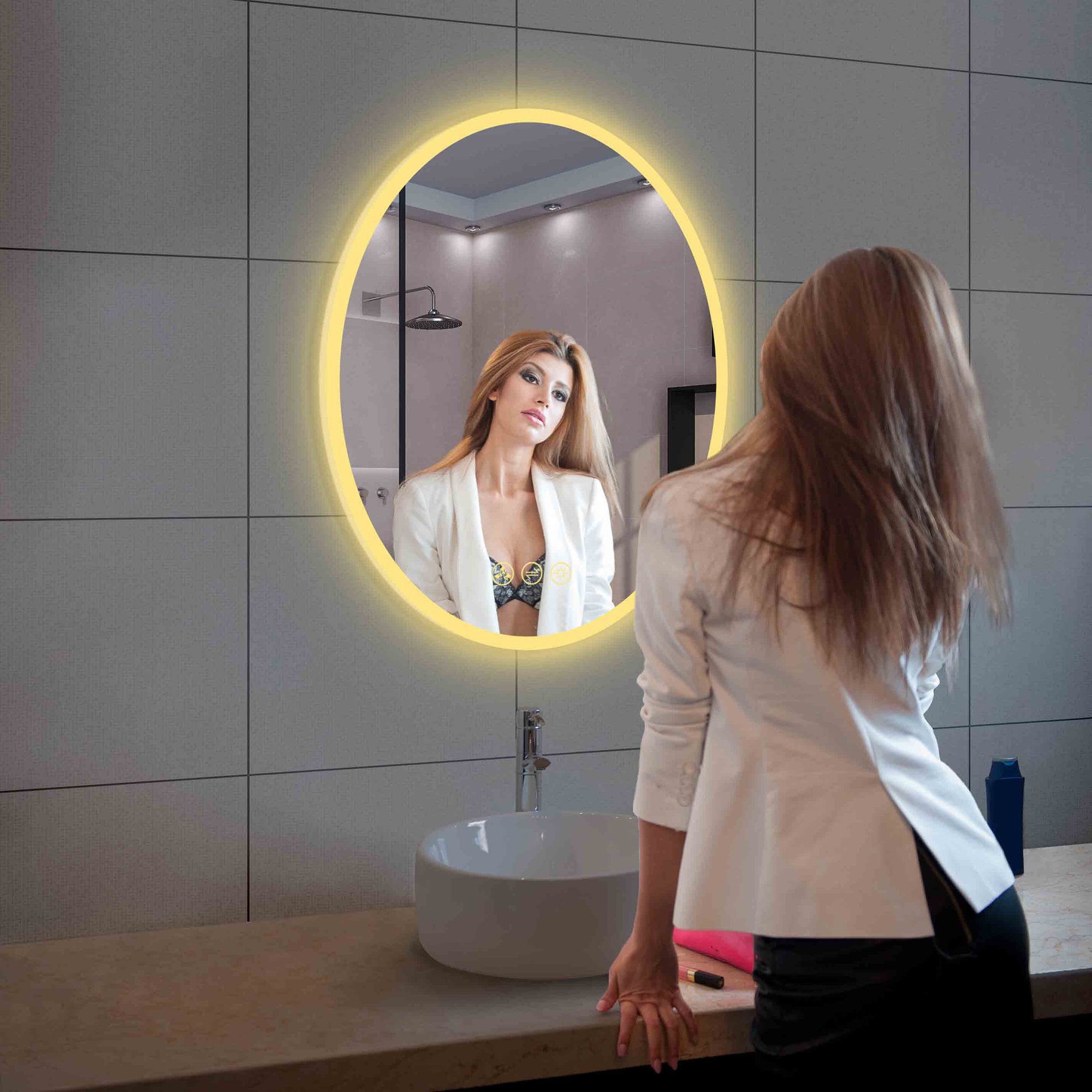Oval 24 Inch Oval LED Mirror