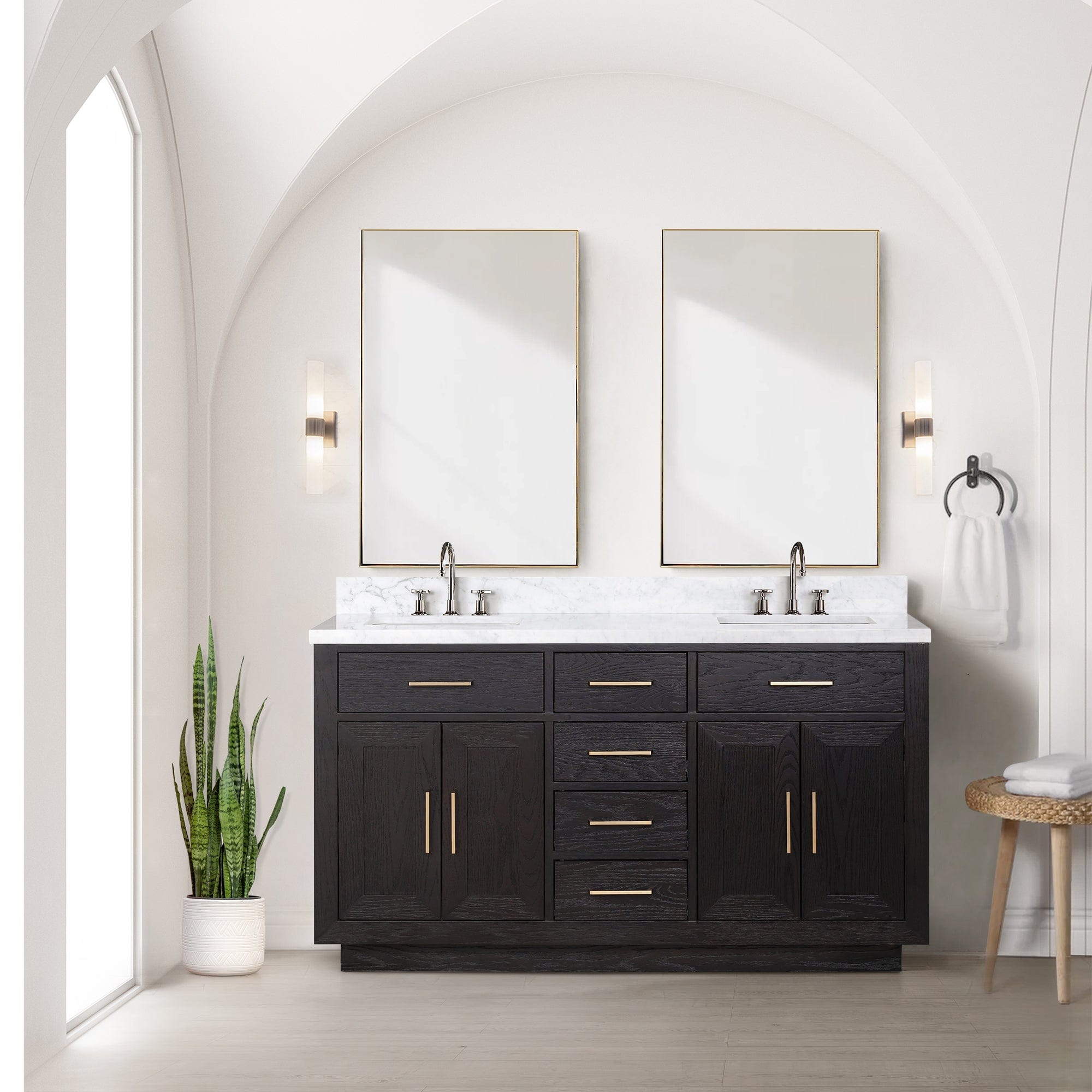 Abbey 60" x 22" Double Bath Vanity Bathroom Vanity - Shop at Home Craft Studio - 1