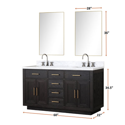 Abbey 60" x 22" Double Bath Vanity Bathroom Vanity - Shop at Home Craft Studio - 12
