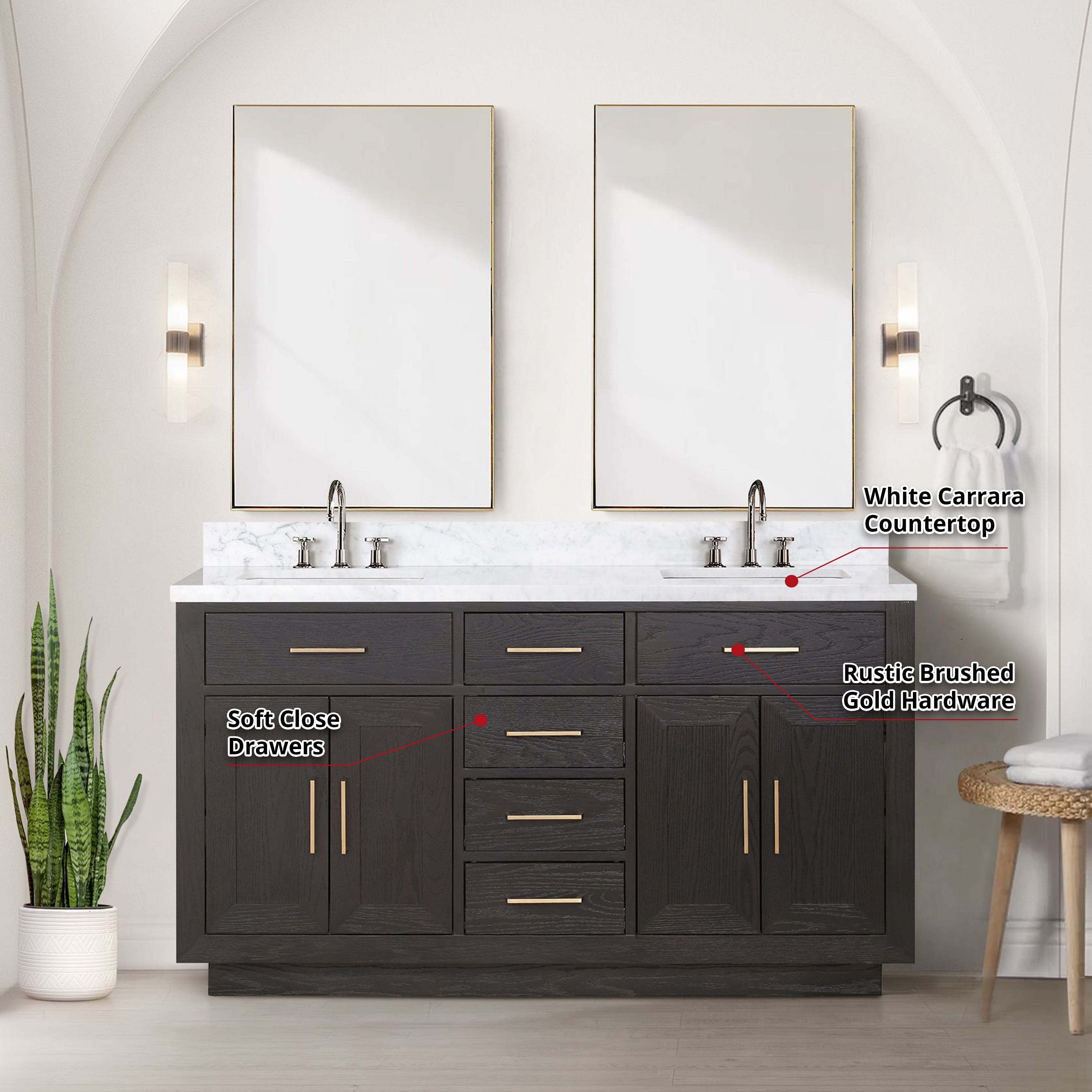 Abbey 60" x 22" Double Bath Vanity Bathroom Vanity - Shop at Home Craft Studio - 7