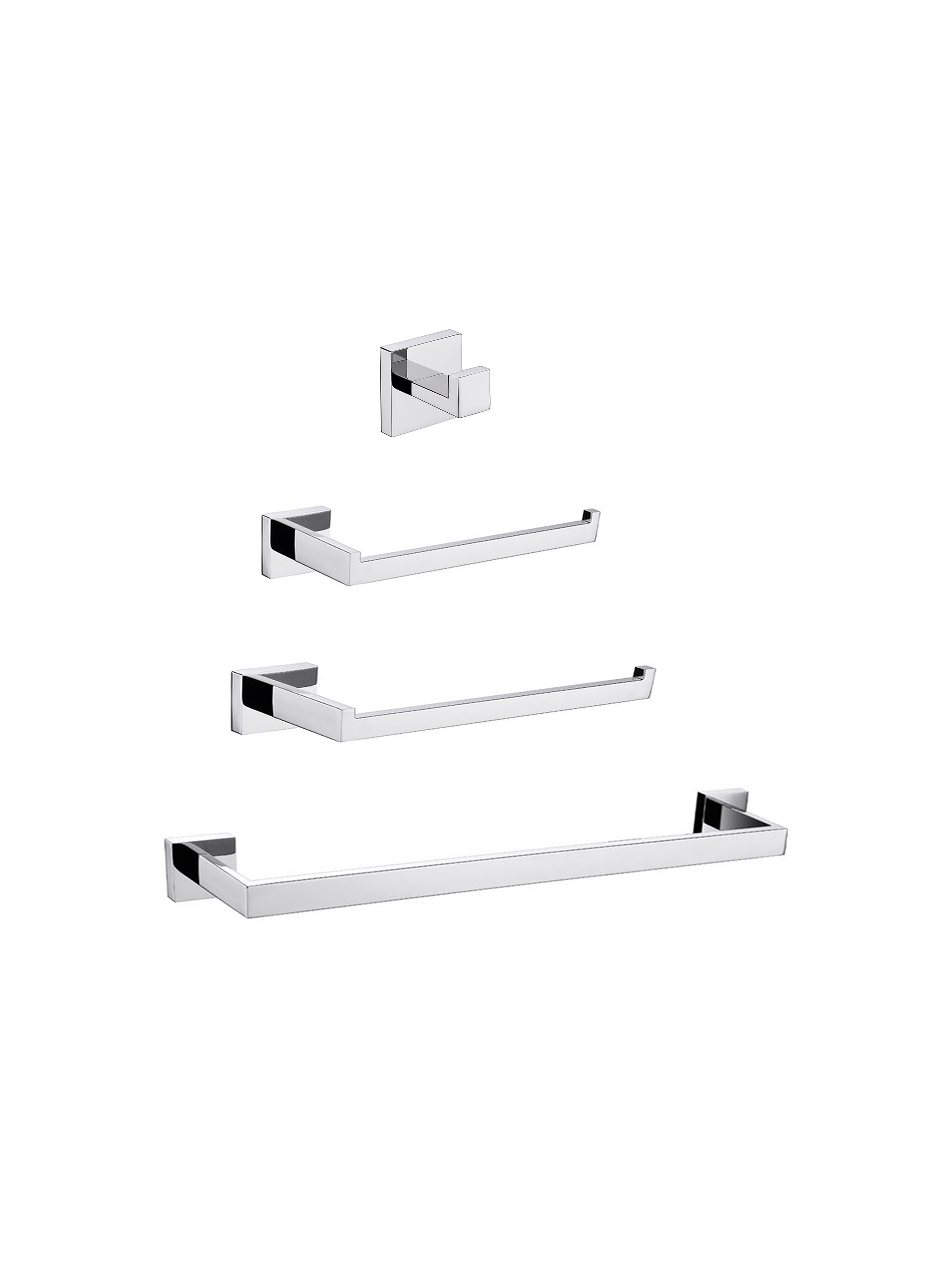 Bagno Bianca Stainless 4 Piece Bathroom Accessory Set Bathroom Accessory Set - Shop at Home Craft Studio - 1