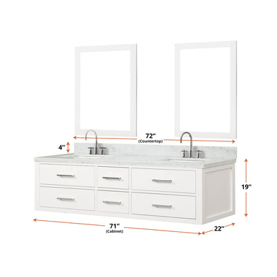 Castor 72" x 22" Double Bath Vanity Bathroom Vanity - Shop at Home Craft Studio - 11