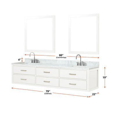 Castor 80" x 22" Double Bath Vanity Bathroom Vanity - Shop at Home Craft Studio - 11