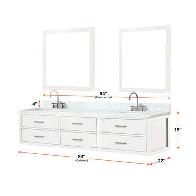 Castor 84" x 22" Double Bath Vanity Bathroom Vanity - Shop at Home Craft Studio - 11