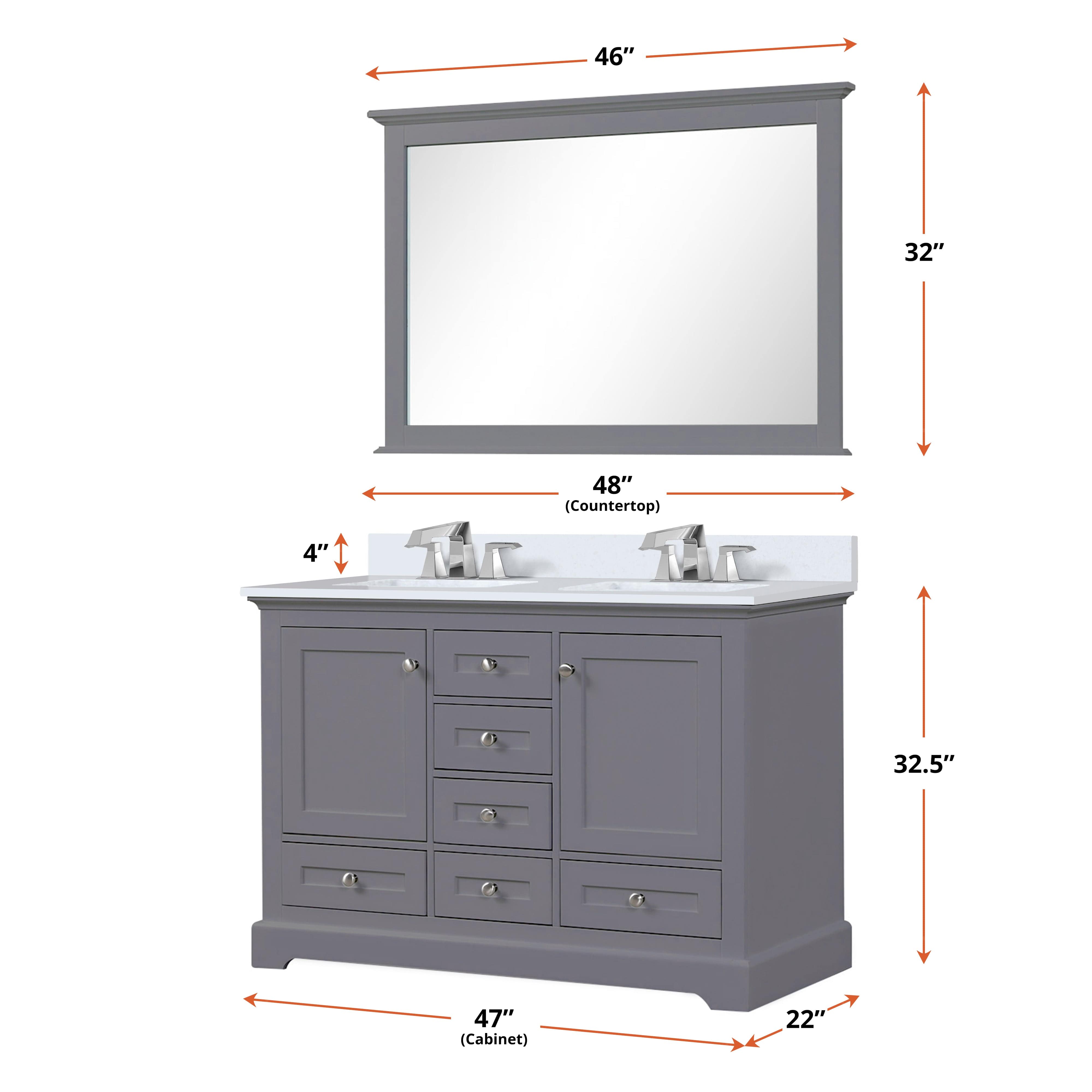 Dukes 48" x 22" Double Bath Vanity Bathroom Vanity - Shop at Home Craft Studio - 19