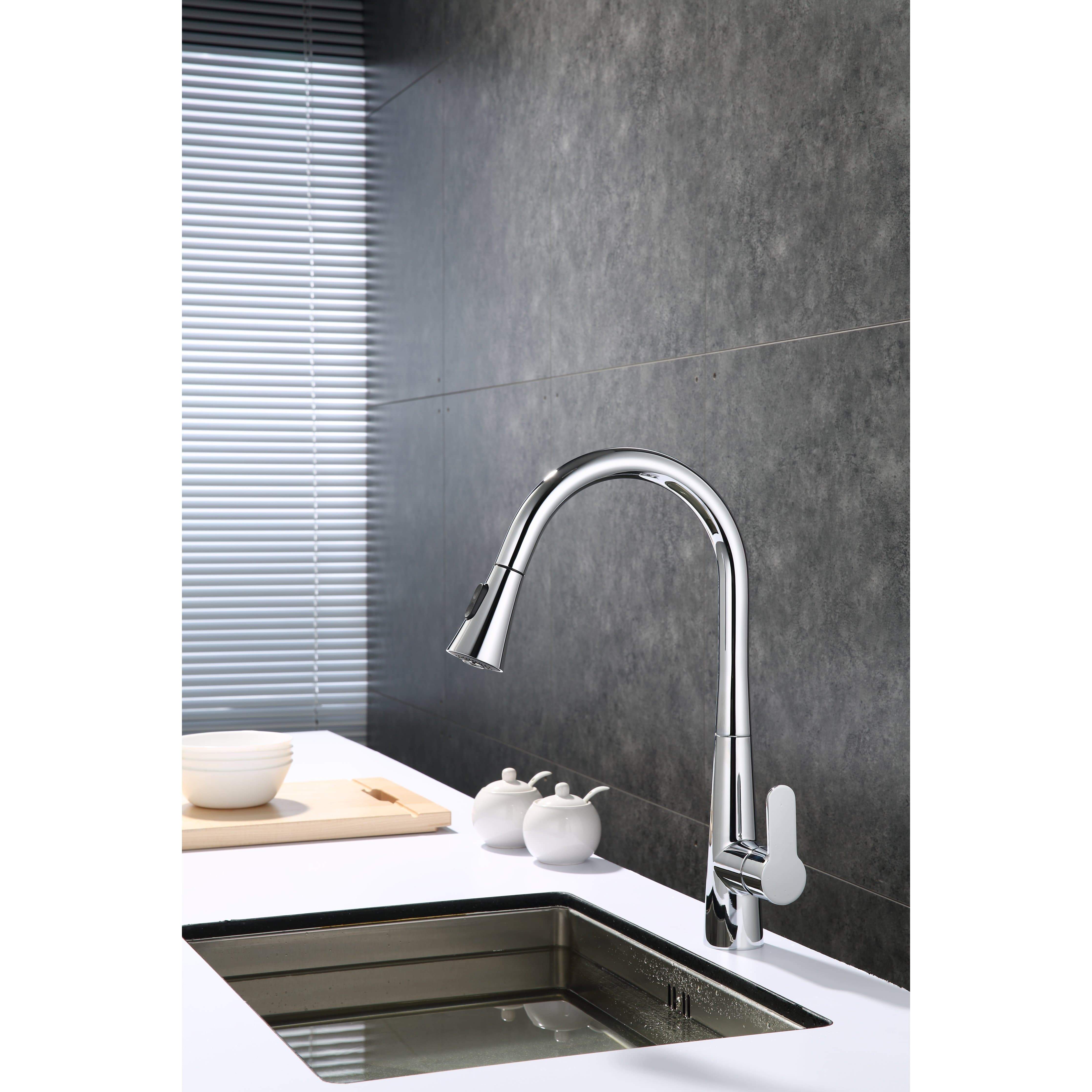 Furio Brass Kitchen Faucet w/ Pull Out Sprayer Faucet - Shop at Home Craft Studio - 2