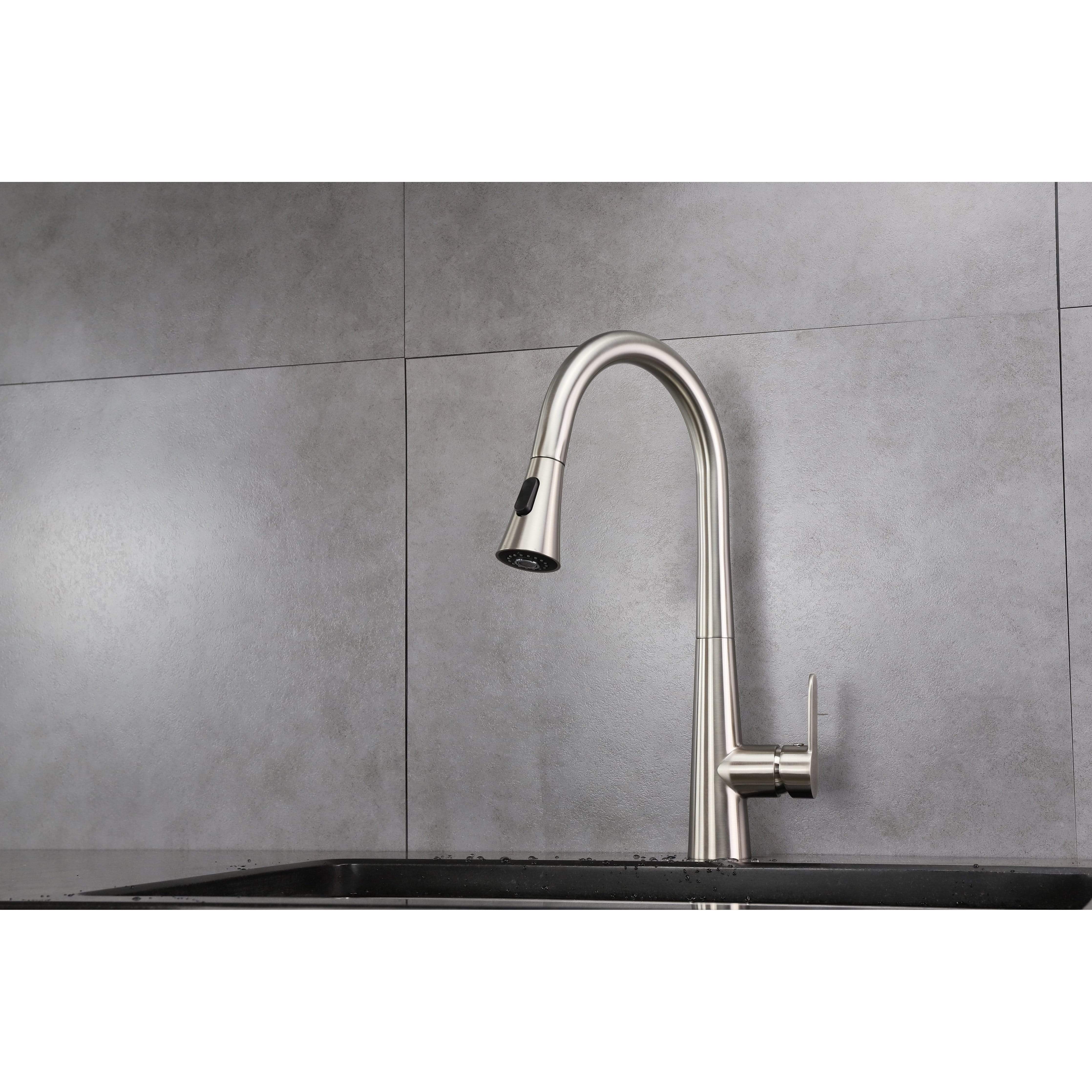 Furio Brass Kitchen Faucet w/ Pull Out Sprayer Faucet - Shop at Home Craft Studio - 3