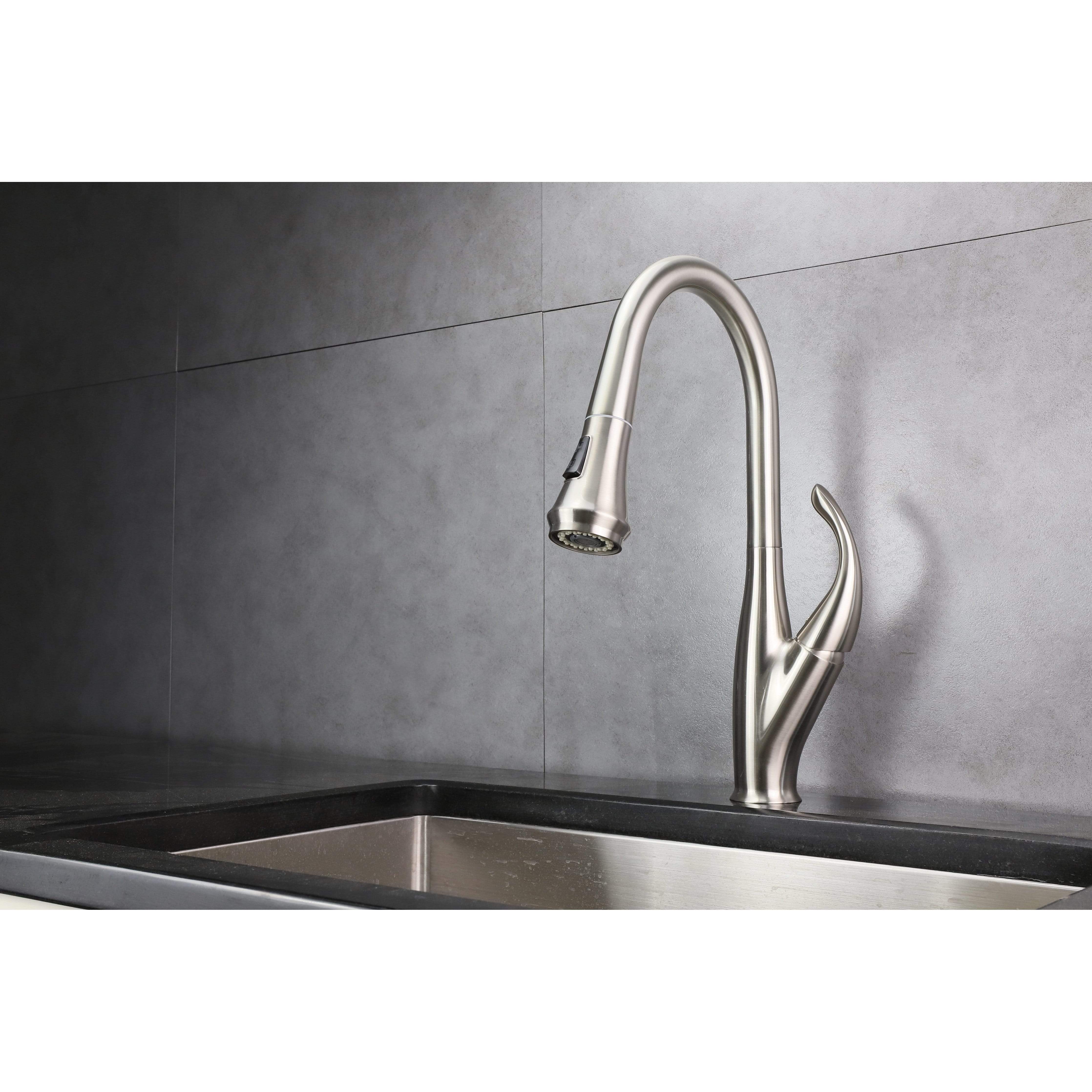 Garbatella Brass Kitchen Faucet w/ Pull Out Sprayer Faucet - Shop at Home Craft Studio - 3