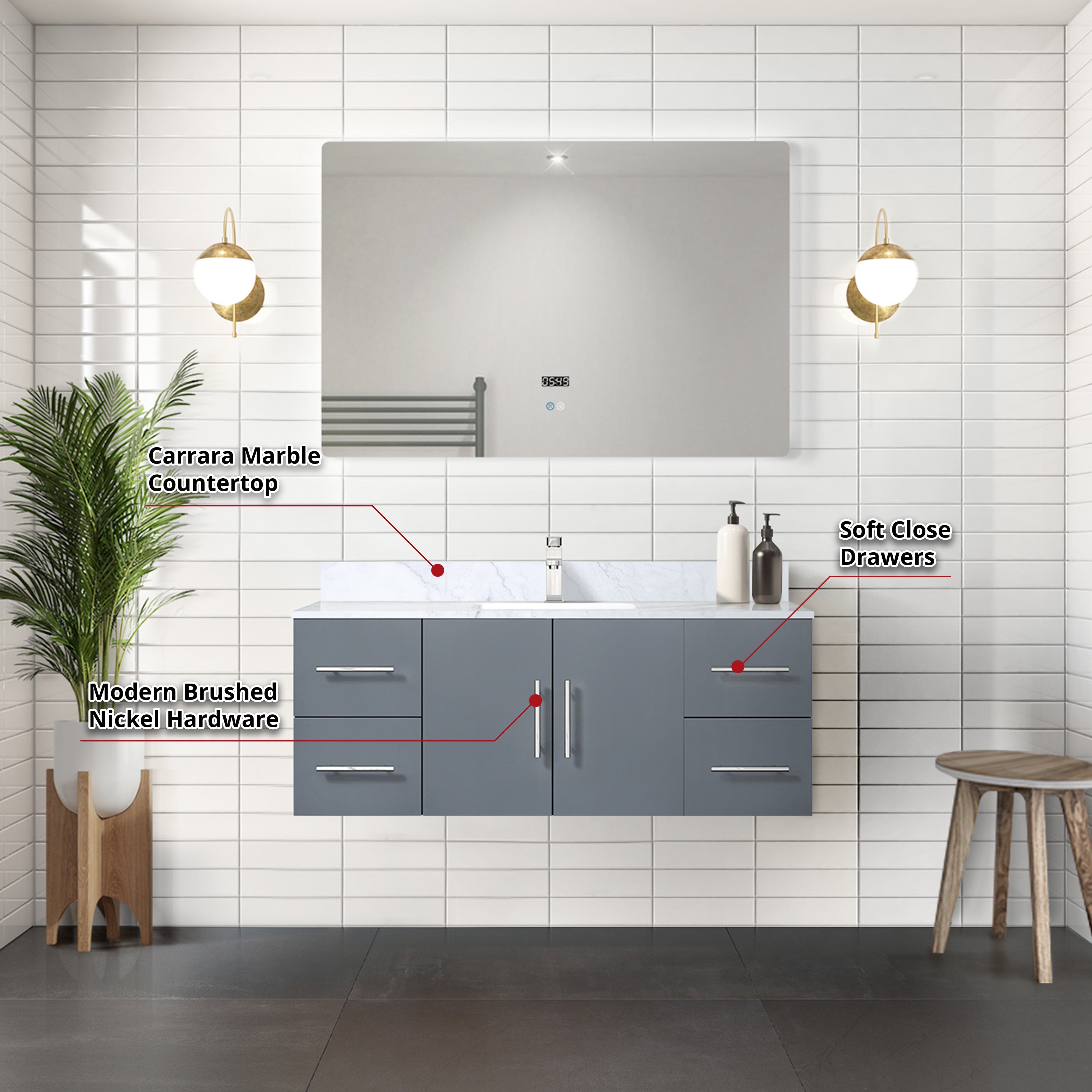 Geneva  48" x 22" Bath Vanity Bathroom Vanity - Shop at Home Craft Studio - 19
