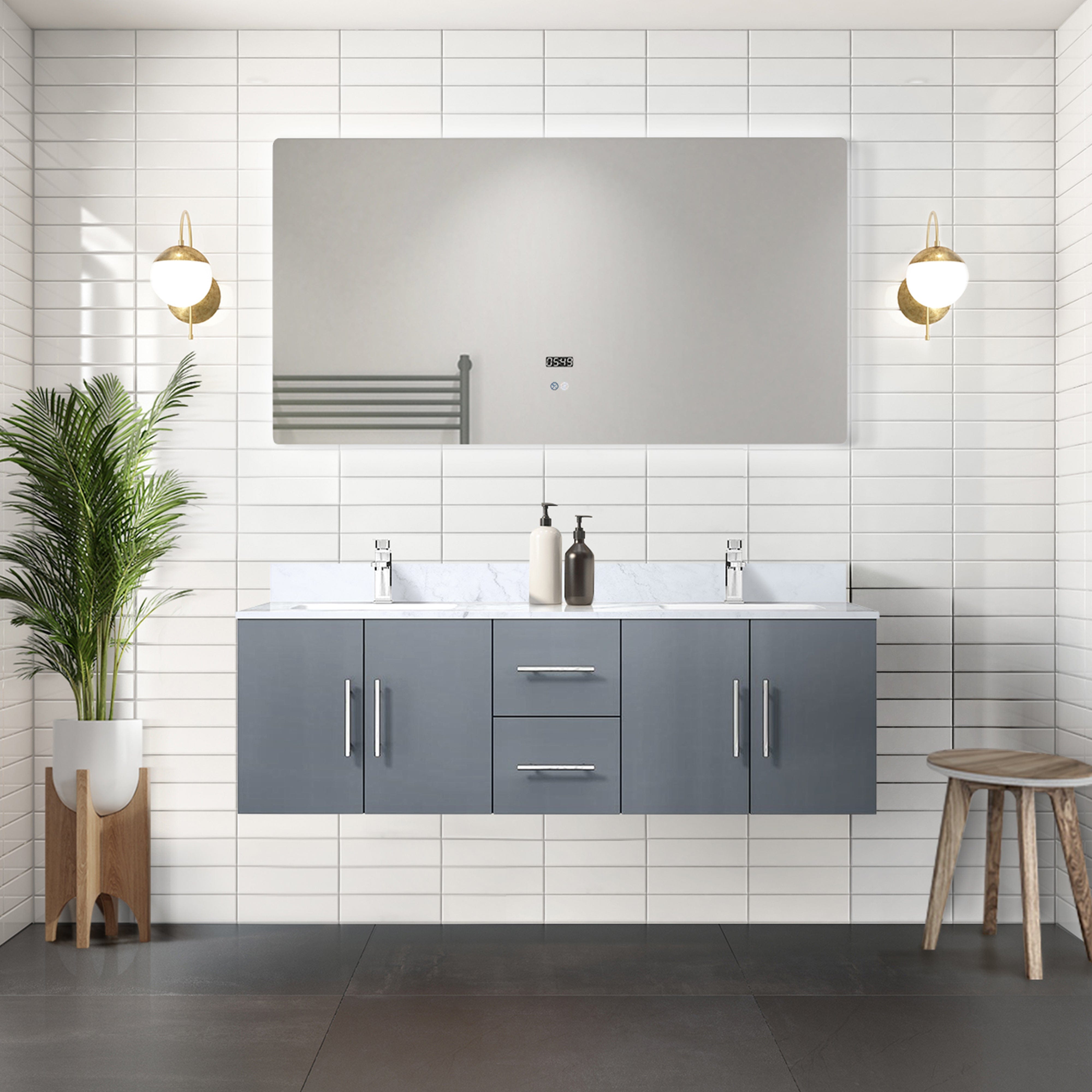 Geneva  60" x 22" Double Bath Vanity  - Shop at Home Craft Studio - 10