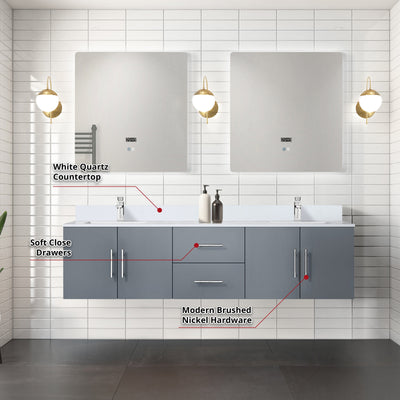 Geneva  72" x 22" Double Bath Vanity  - Shop at Home Craft Studio - 17