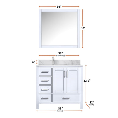 Jacques 36" x 22" Left Offset Bath Vanity Bathroom Vanity - Shop at Home Craft Studio - 5