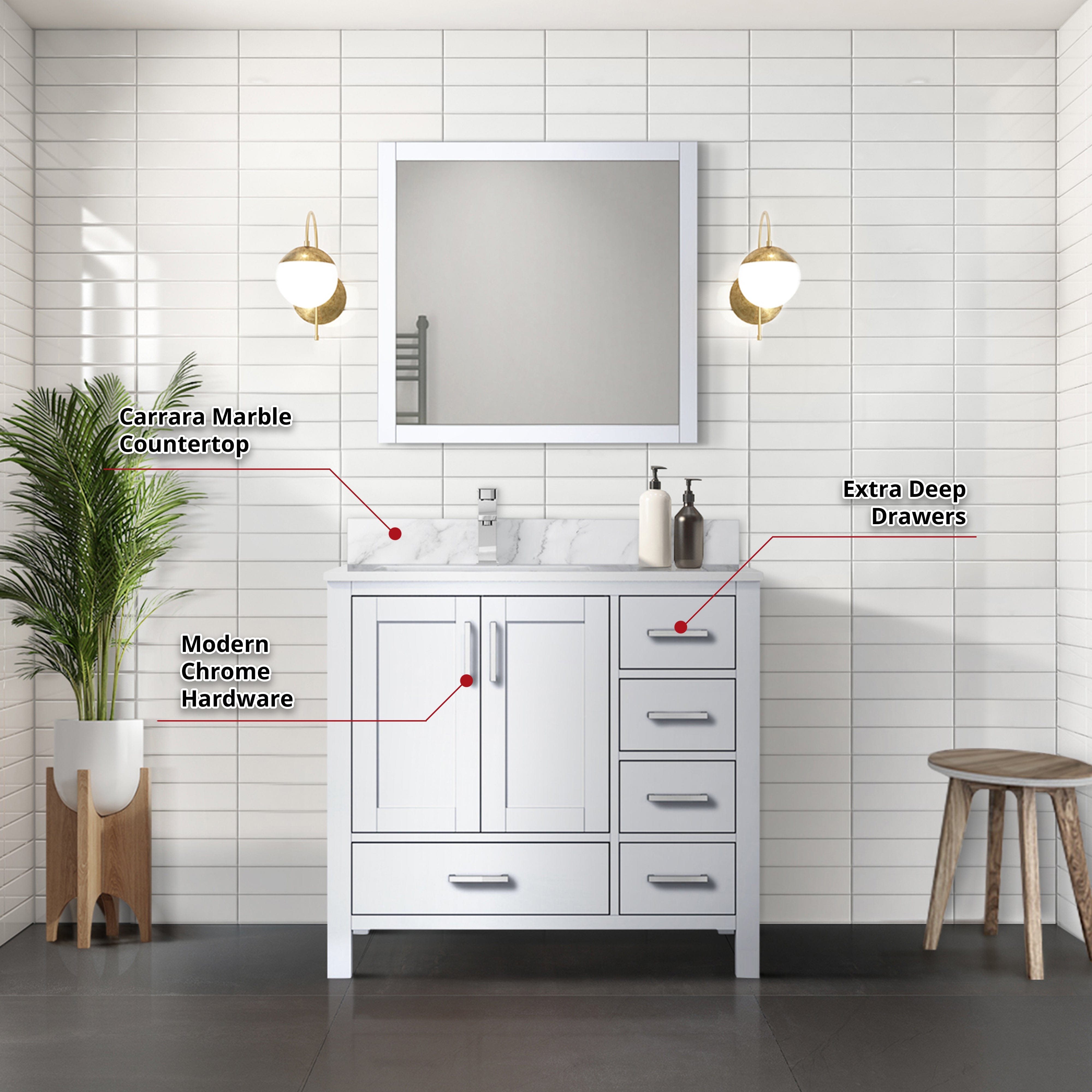 Jacques 36" x 22" Left Offset Bath Vanity Bathroom Vanity - Shop at Home Craft Studio - 6