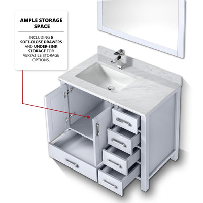 Jacques 36" x 22" Left Offset Bath Vanity Bathroom Vanity - Shop at Home Craft Studio - 7