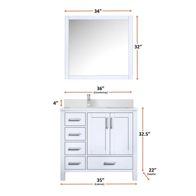 Jacques 36" x 22" Left Offset Bath Vanity Bathroom Vanity - Shop at Home Craft Studio - 12