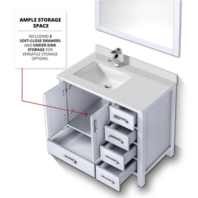 Jacques 36" x 22" Left Offset Bath Vanity Bathroom Vanity - Shop at Home Craft Studio - 14
