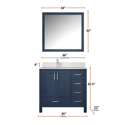 Jacques 36" x 22" Left Offset Bath Vanity Bathroom Vanity - Shop at Home Craft Studio - 29