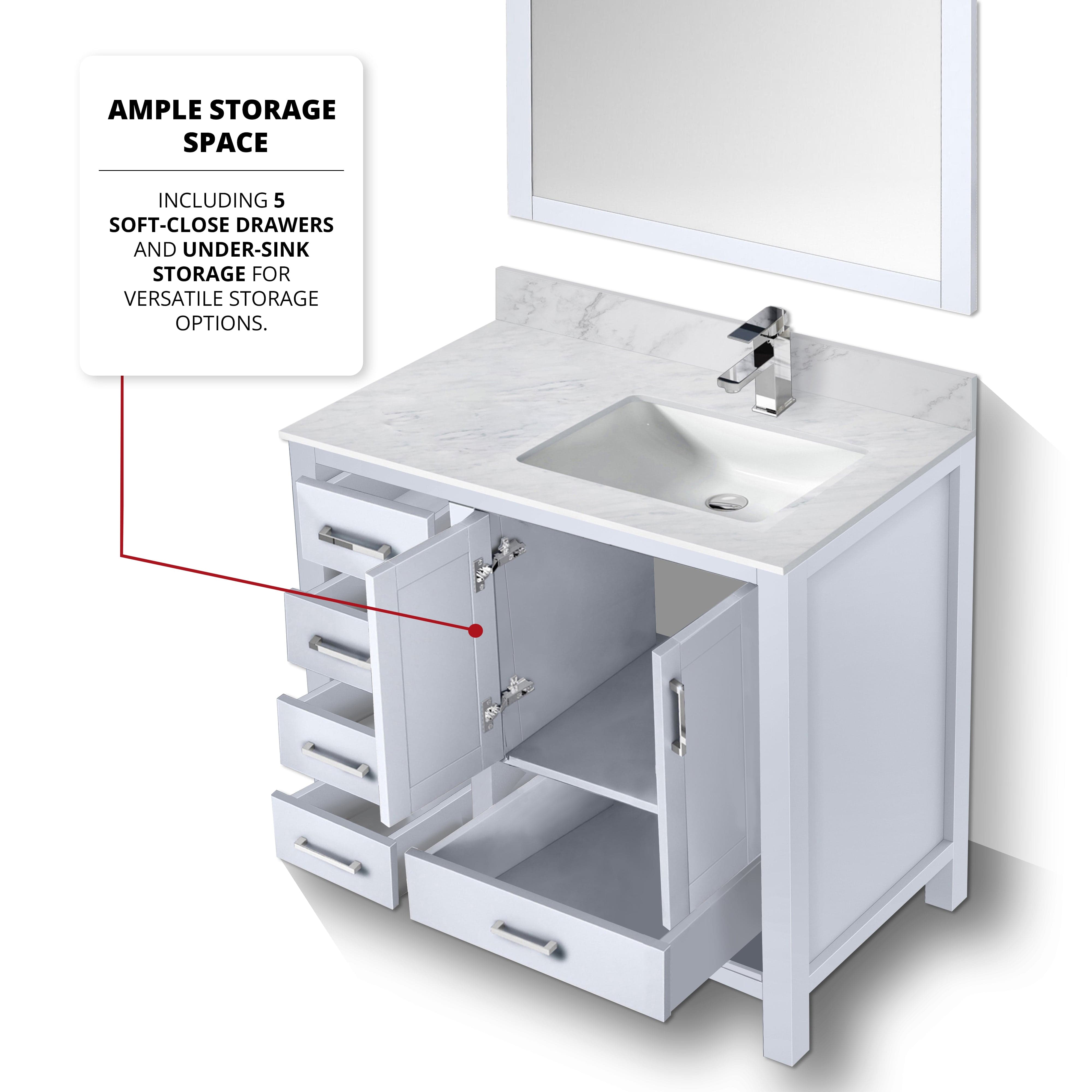 Jacques 36" x 22" Right Offset Bath Vanity Bathroom Vanity - Shop at Home Craft Studio - 11