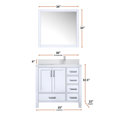 Jacques 36" x 22" Right Offset Bath Vanity Bathroom Vanity - Shop at Home Craft Studio - 16