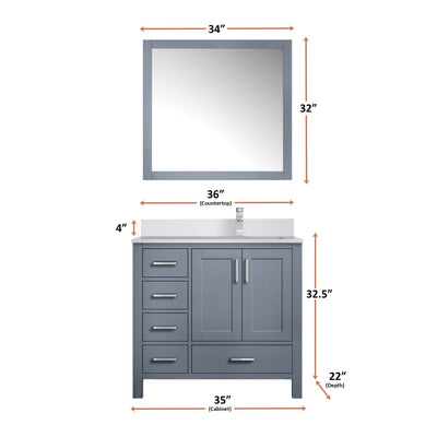 Jacques 36" x 22" Right Offset Bath Vanity Bathroom Vanity - Shop at Home Craft Studio - 27