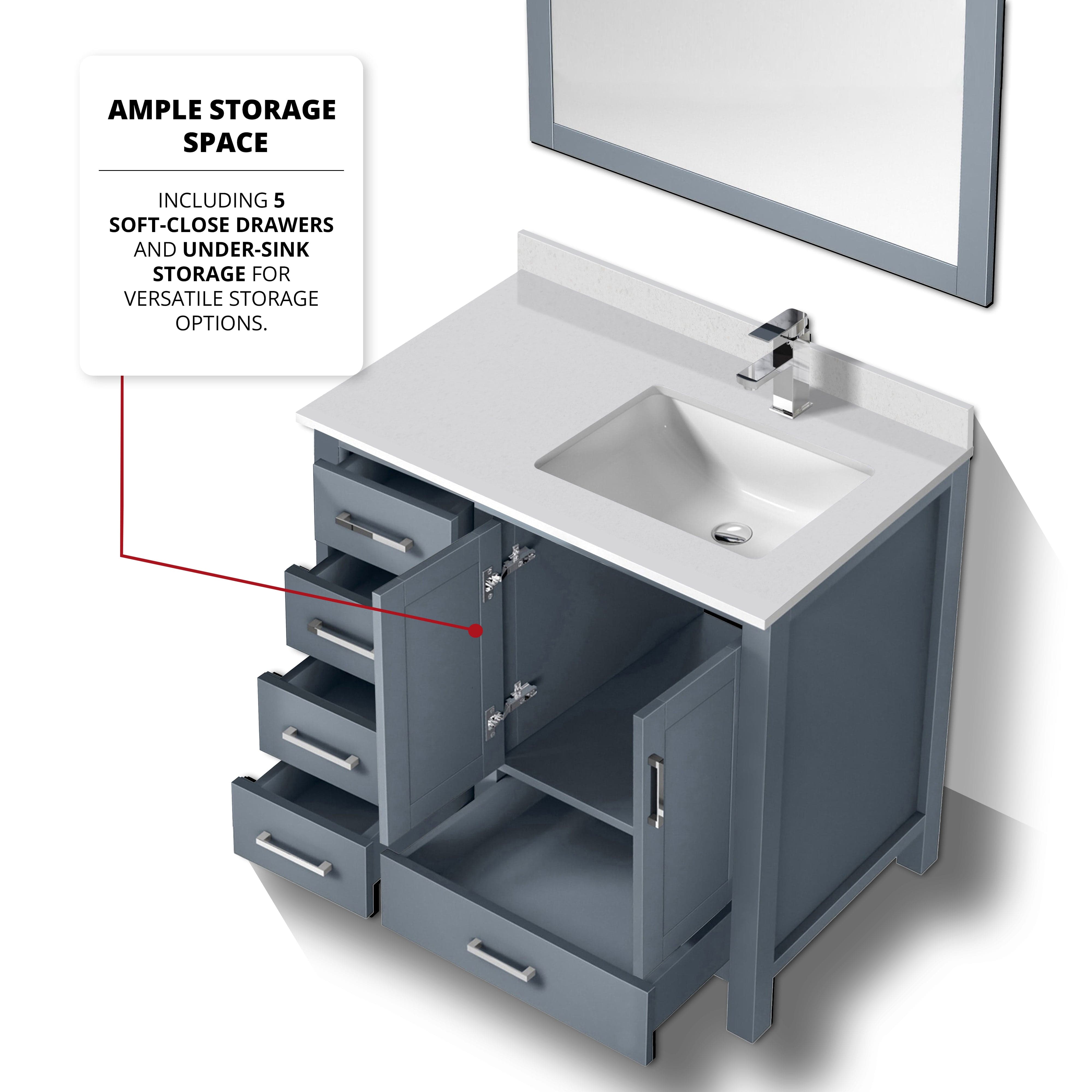 Jacques 36" x 22" Right Offset Bath Vanity Bathroom Vanity - Shop at Home Craft Studio - 29