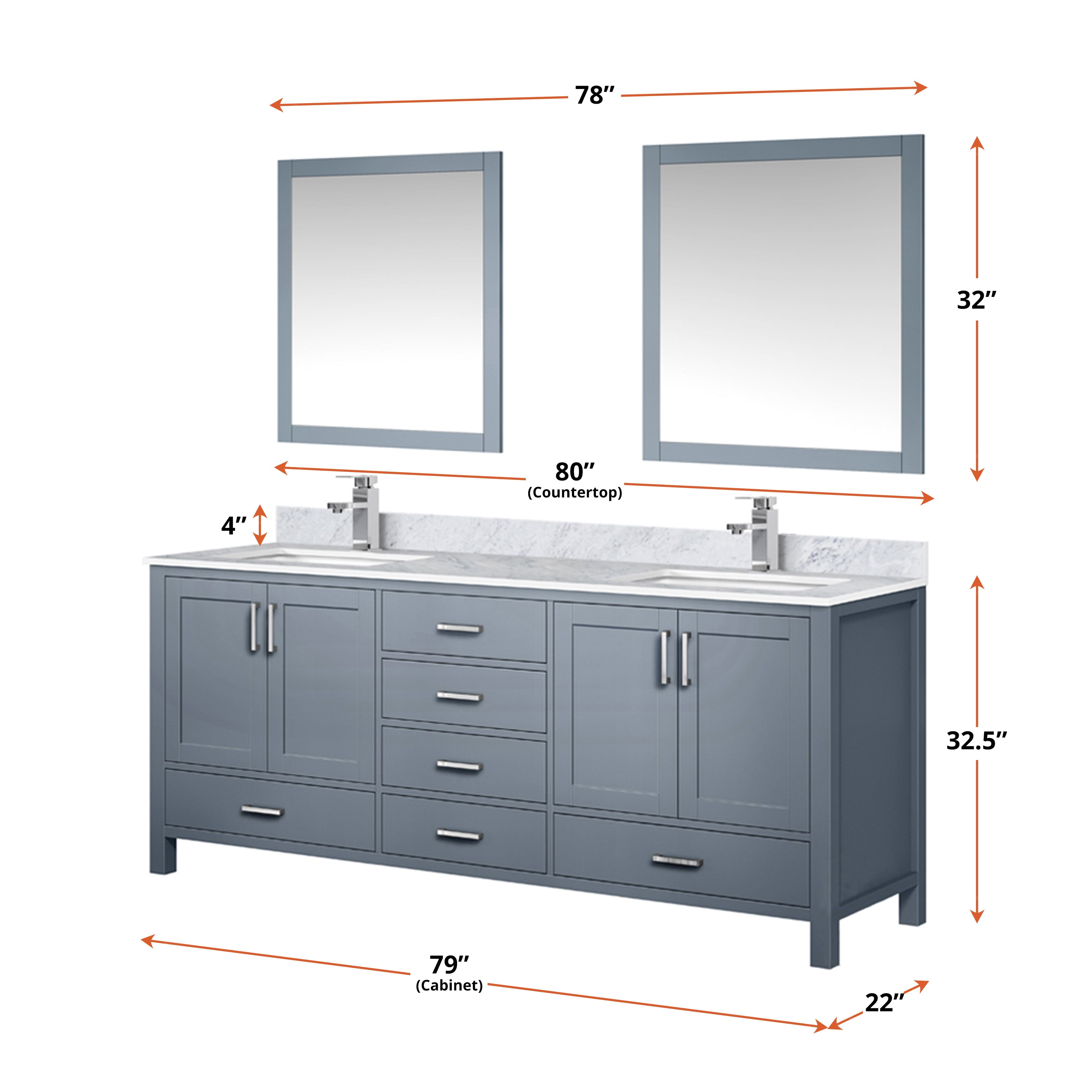 Jacques 80" x 22" Double Bath Vanity Bathroom Vanity - Shop at Home Craft Studio - 19