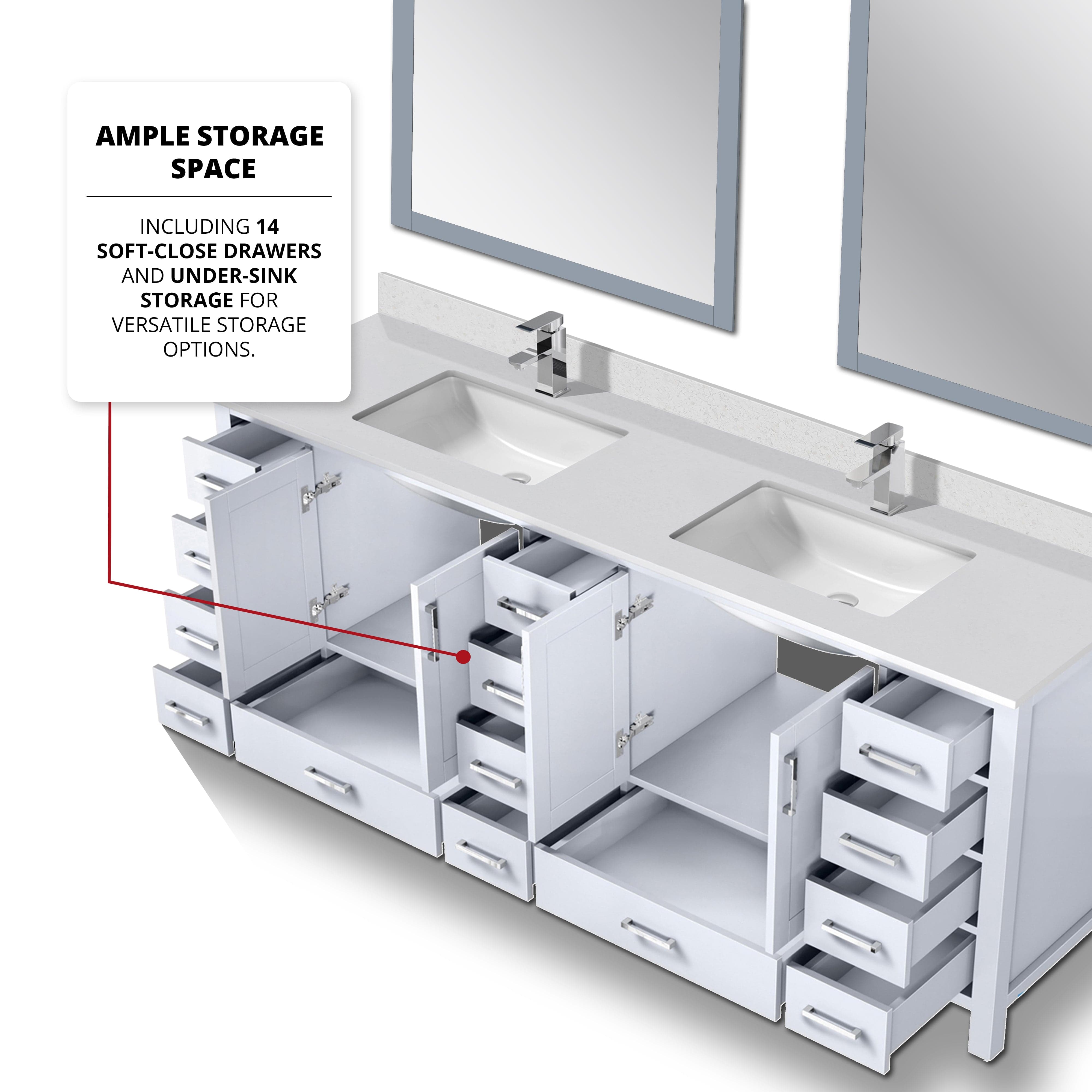 Jacques 84" x 22" Double Bath Vanity Bathroom Vanity - Shop at Home Craft Studio - 14