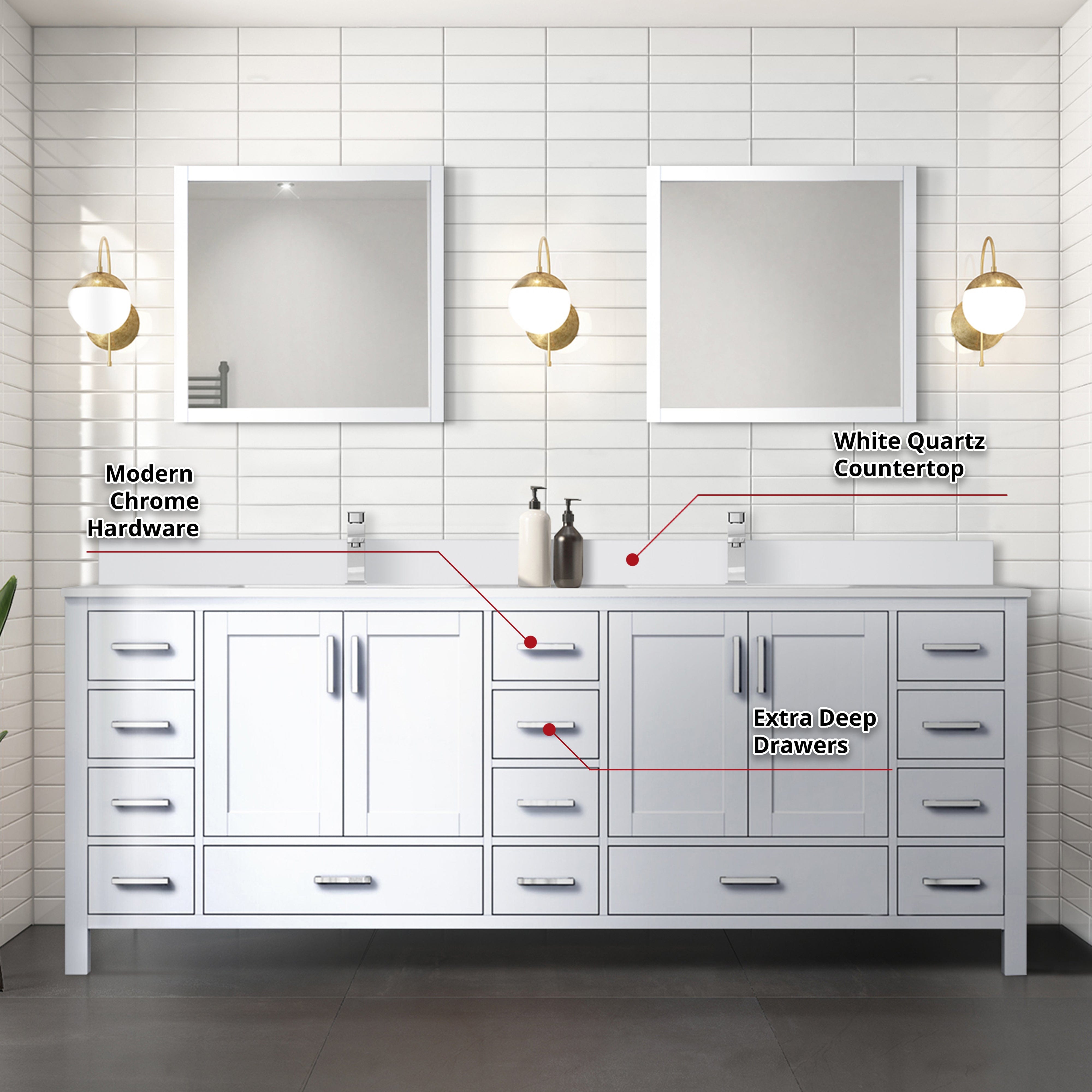 Jacques 84" x 22" Double Bath Vanity Bathroom Vanity - Shop at Home Craft Studio - 15