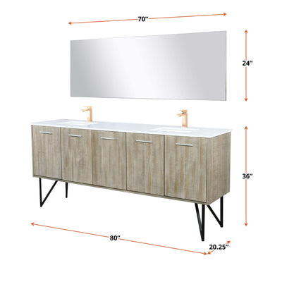 Lancy  80" x 20" Rustic Acacia Double Bath Vanity Bathroom Vanity - Shop at Home Craft Studio - 6