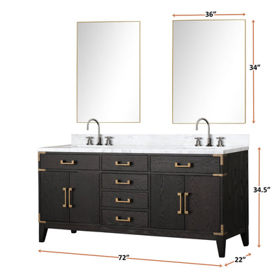 Laurel 72 " x 22" Double Bath Vanity Bathroom Vanity - Shop at Home Craft Studio - 8
