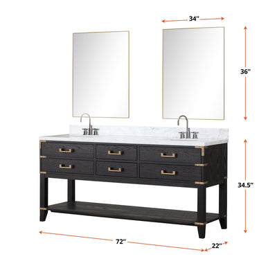 Norwalk 72" x 22" Double Bath Vanity Bathroom Vanity - Shop at Home Craft Studio - 7