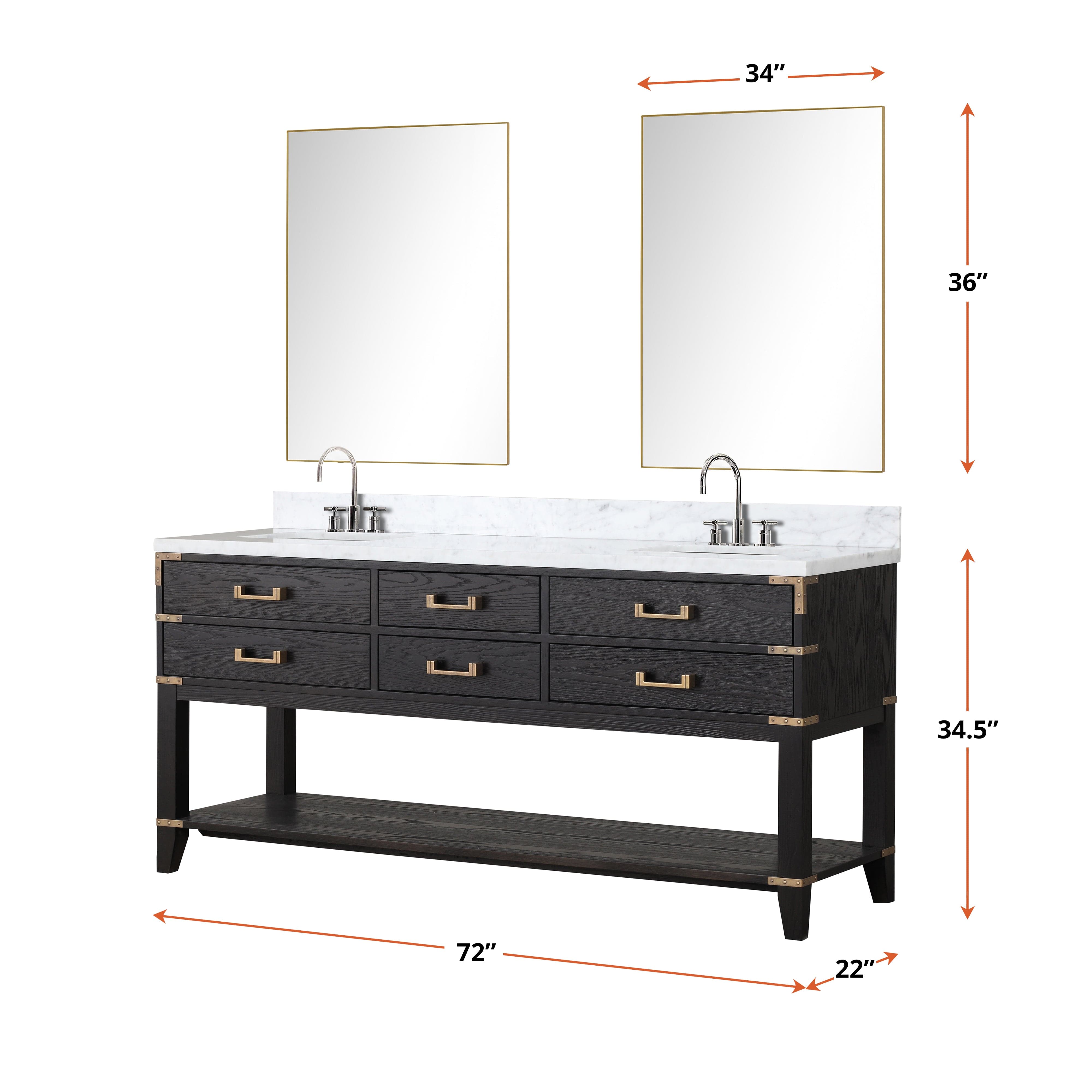 Norwalk 72" x 22" Double Bath Vanity Bathroom Vanity - Shop at Home Craft Studio - 7