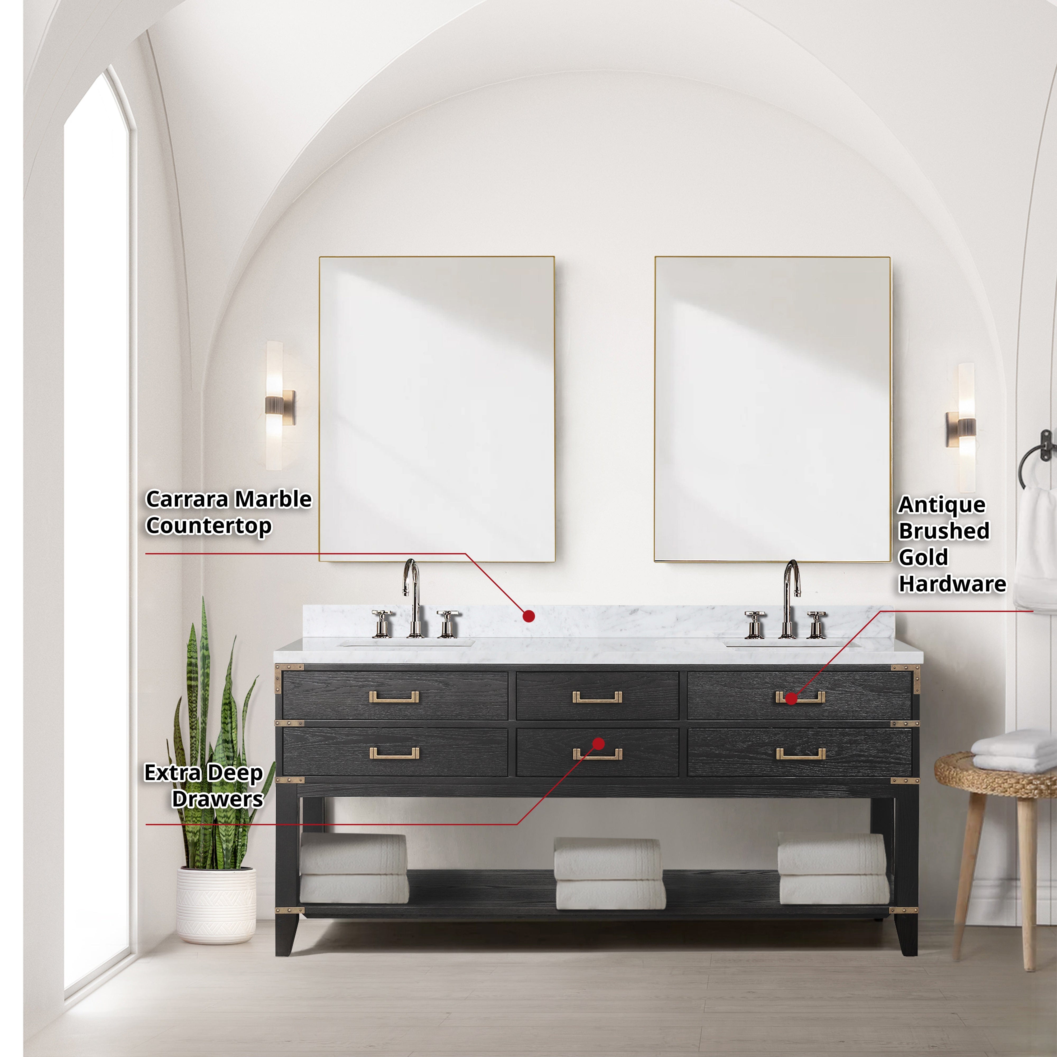 Norwalk 72" x 22" Double Bath Vanity Bathroom Vanity - Shop at Home Craft Studio - 8