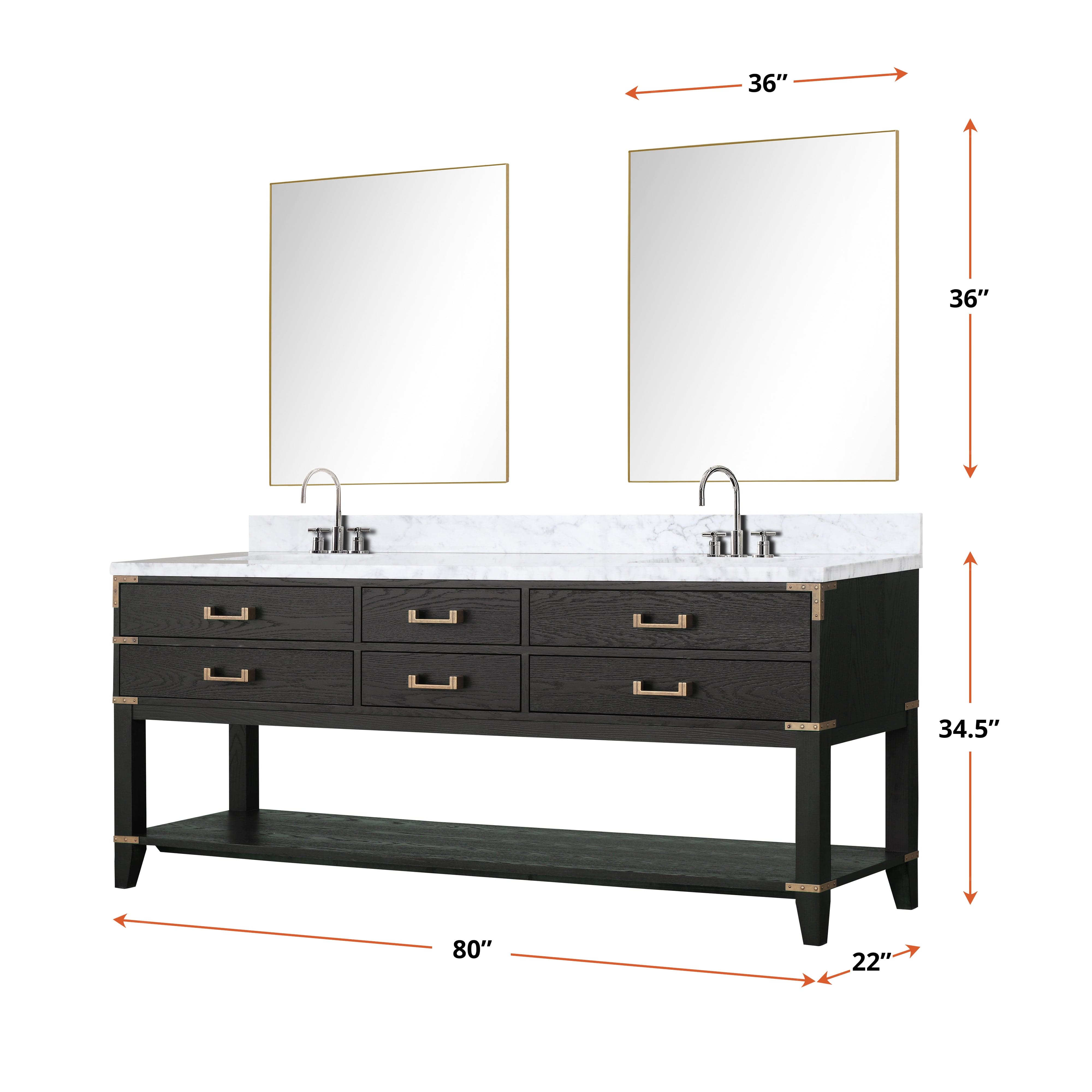 Norwalk 80" x 22" Double Bath Vanity Bathroom Vanity - Shop at Home Craft Studio - 7