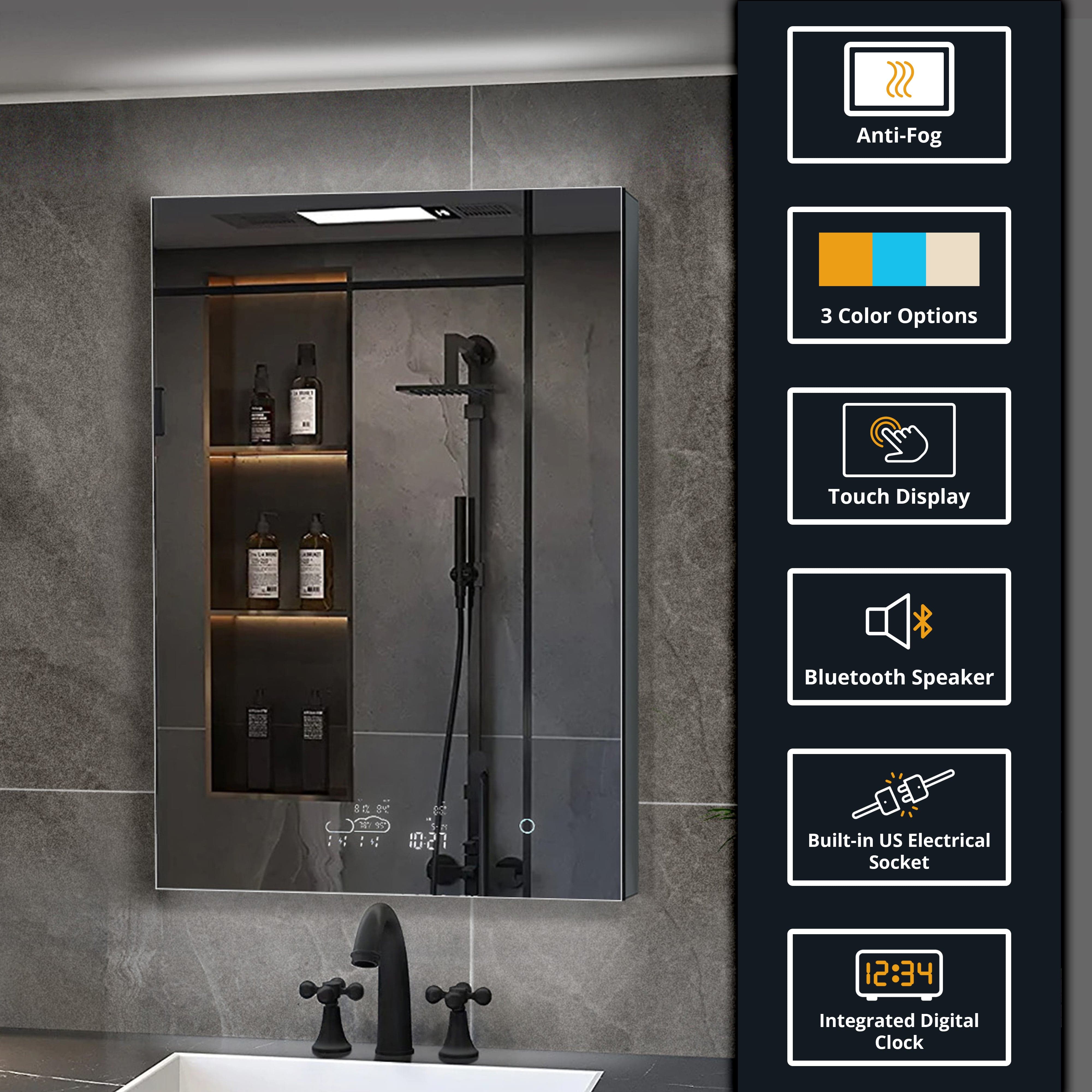 Savera LED Medicine Cabinet w/ Defogger LED Medicine Cabinet - Shop at Home Craft Studio - 2