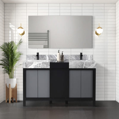 Zilara 55" Black and Grey Double Vanity Bathroom Vanity - Shop at Home Craft Studio - 3