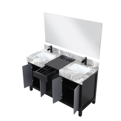 Zilara 55" Black and Grey Double Vanity Bathroom Vanity - Shop at Home Craft Studio - 6