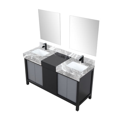 Zilara 60" Black and Grey Double Vanity Bathroom Vanity - Shop at Home Craft Studio - 5