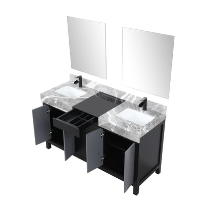 Zilara 60" Black and Grey Double Vanity Bathroom Vanity - Shop at Home Craft Studio - 6
