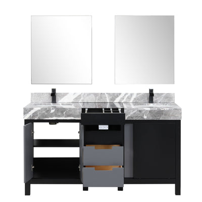 Zilara 60" Black and Grey Double Vanity Bathroom Vanity - Shop at Home Craft Studio - 8