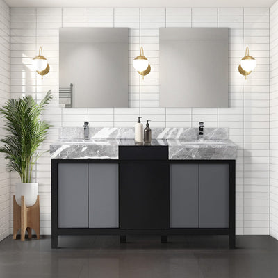 Zilara 60" Black and Grey Double Vanity Bathroom Vanity - Shop at Home Craft Studio - 9