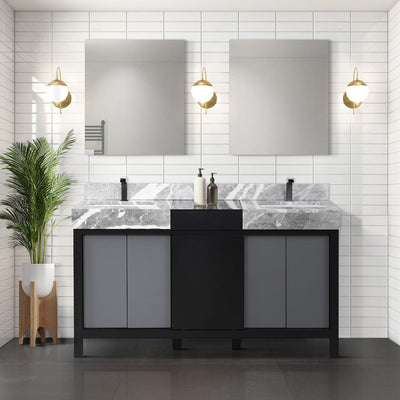 Zilara 60" Black and Grey Double Vanity Bathroom Vanity - Shop at Home Craft Studio - 10