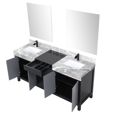 Zilara 72" Black and Grey Double Vanity Bathroom Vanity - Shop at Home Craft Studio - 6