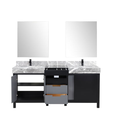 Zilara 72" Black and Grey Double Vanity Bathroom Vanity - Shop at Home Craft Studio - 7