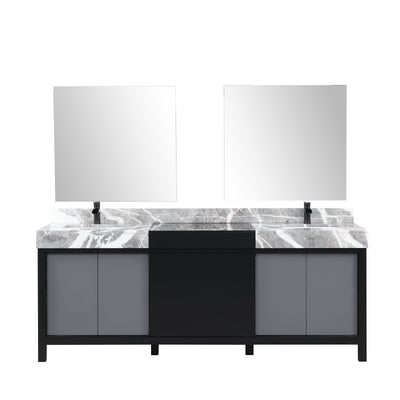 Zilara 84" Black and Grey Double Vanity Bathroom Vanity - Shop at Home Craft Studio - 5