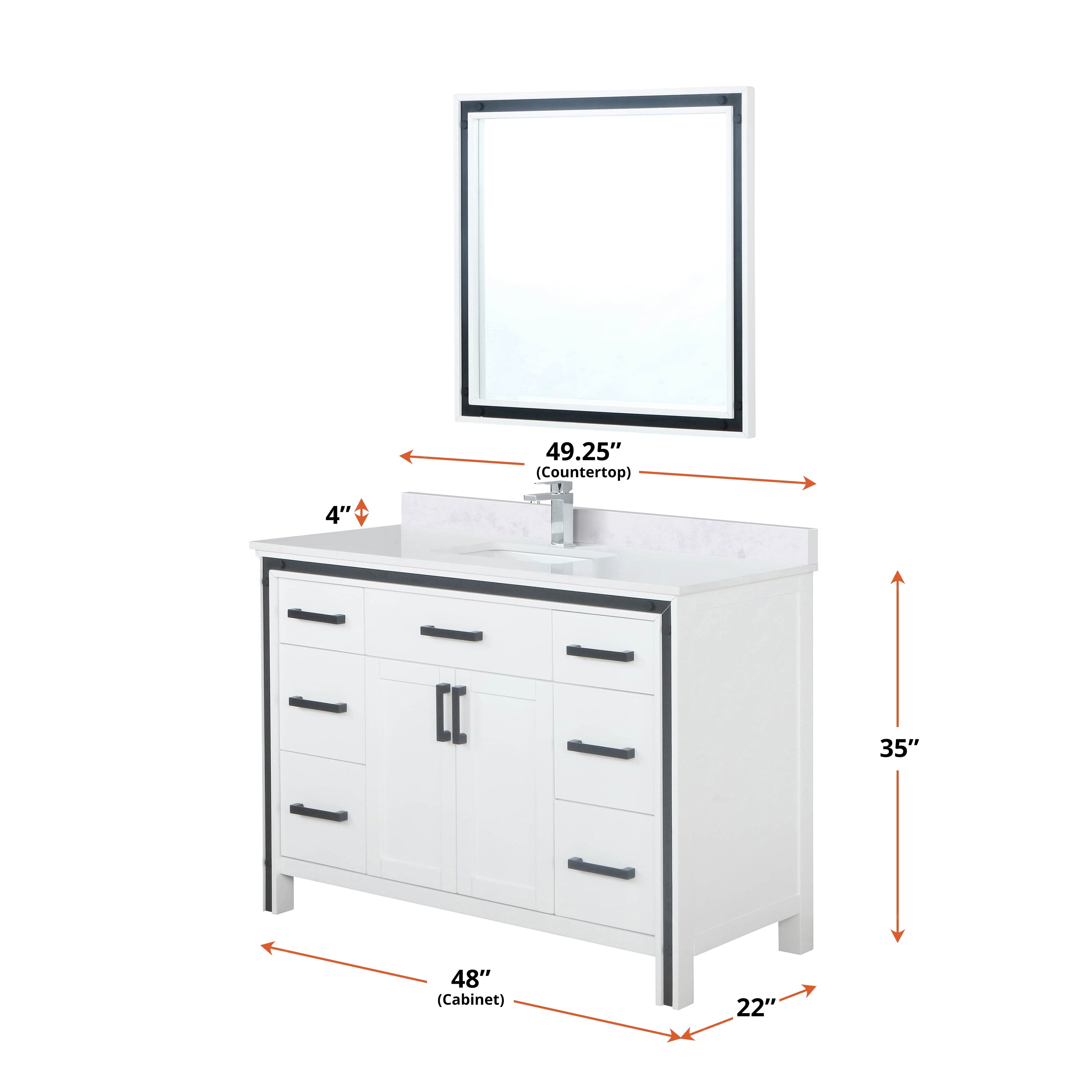 Ziva 48" x 22" Single Bath Vanity Bathroom Vanity - Shop at Home Craft Studio - 5